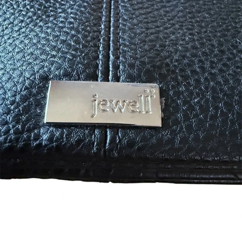 Thirty-One Jewell Crossbody Bag Womens Sm Black Embossed Snakeskin Zip wristlet